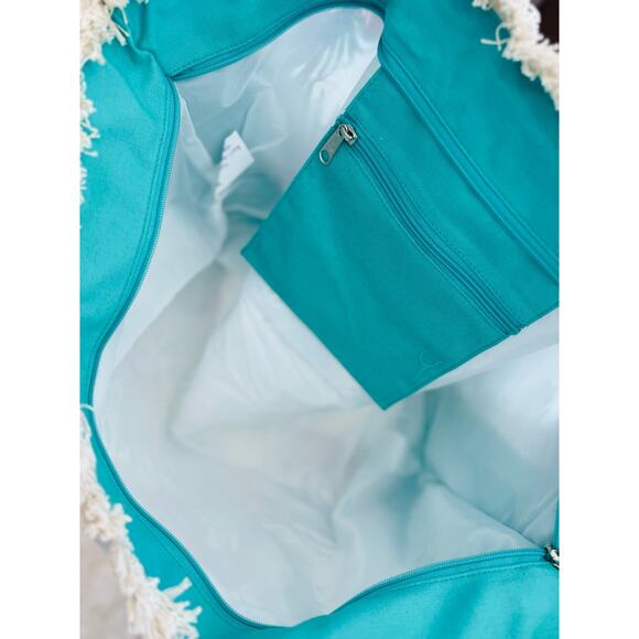 Beach Bag Tote, Ocean floral Beach Bags Pool Bag Shoulder Travel Tote - Picture 8 of 9